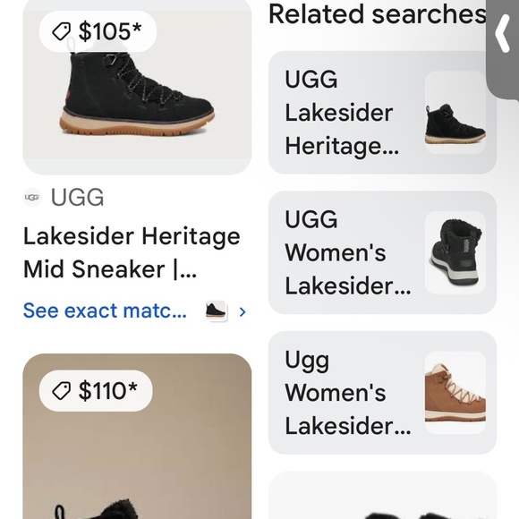 Ugg Boots Womens Size 9.5 Lakesider Heritage Mid Short Boots Black Suede Sherpa - Picture 5 of 12